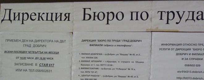 13 март - Свободни работни места от Бюро по труда- гр. Добрич