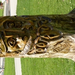 Добричлия прави индиански тотеми по дърветата в парка срещу зли духове (снимки)